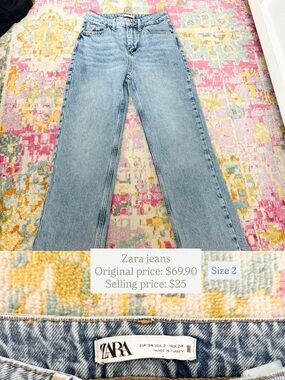 Zara Light Blue Flare Wide-Leg Jeans